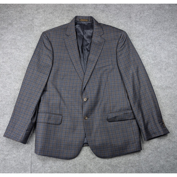 Jos A Bank Blazer Mens 44R E Thomas Windowpane Sport Coat Soft Shoulder Plaid